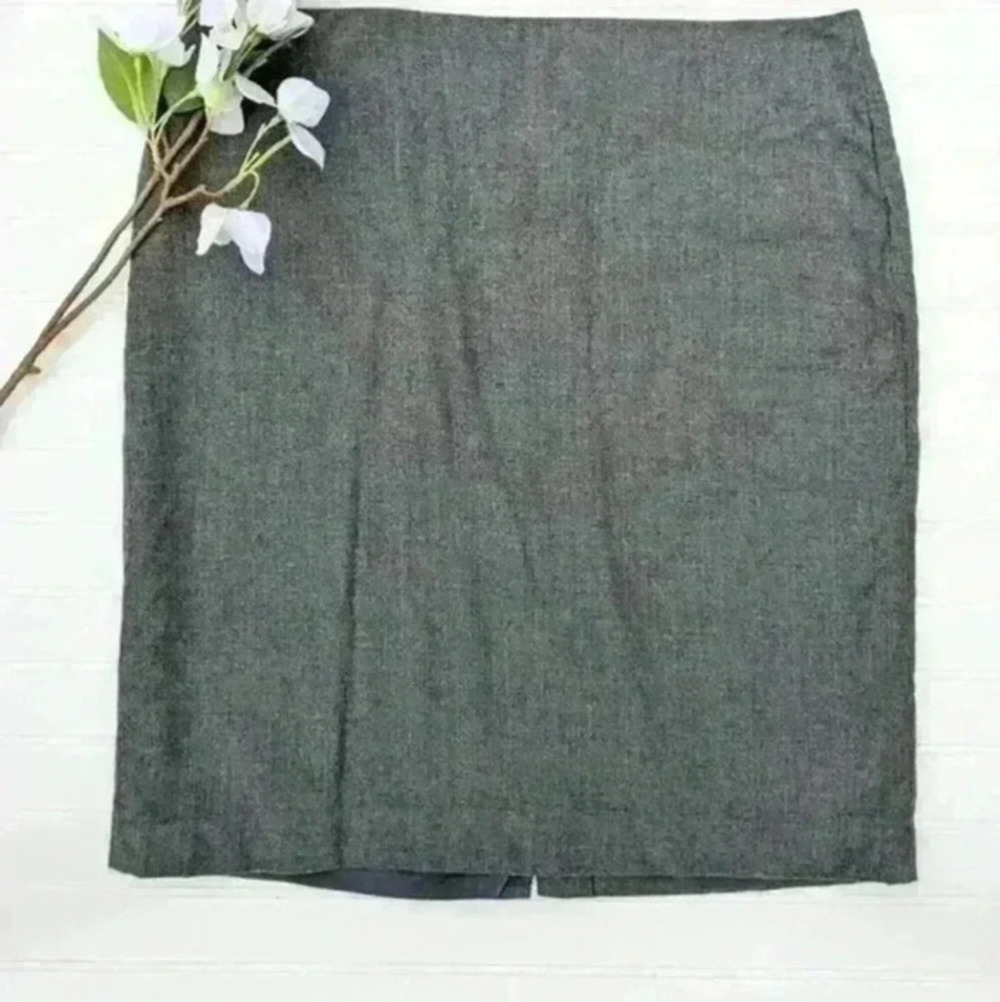 Talbot's Gray Wool Pencil Skirt